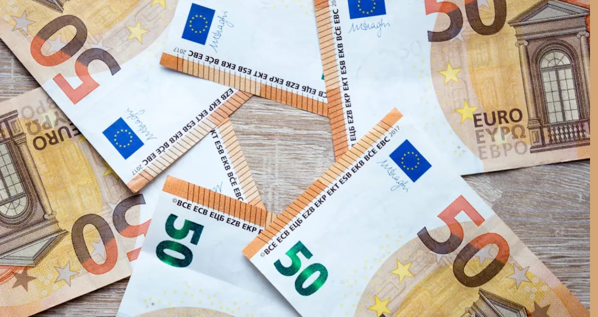 Fifty Euro Banknotes Pattern