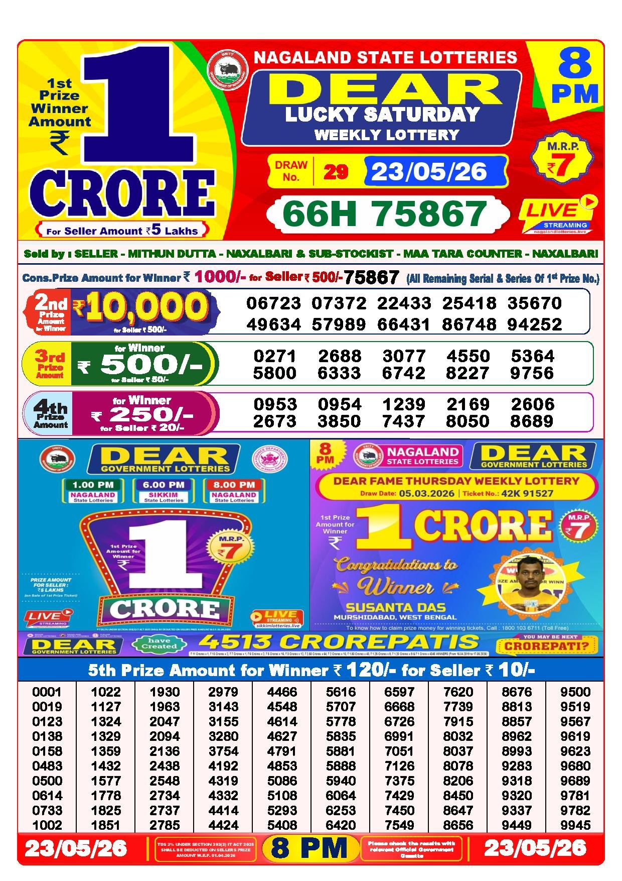 8 PM Result – 23 May 2026