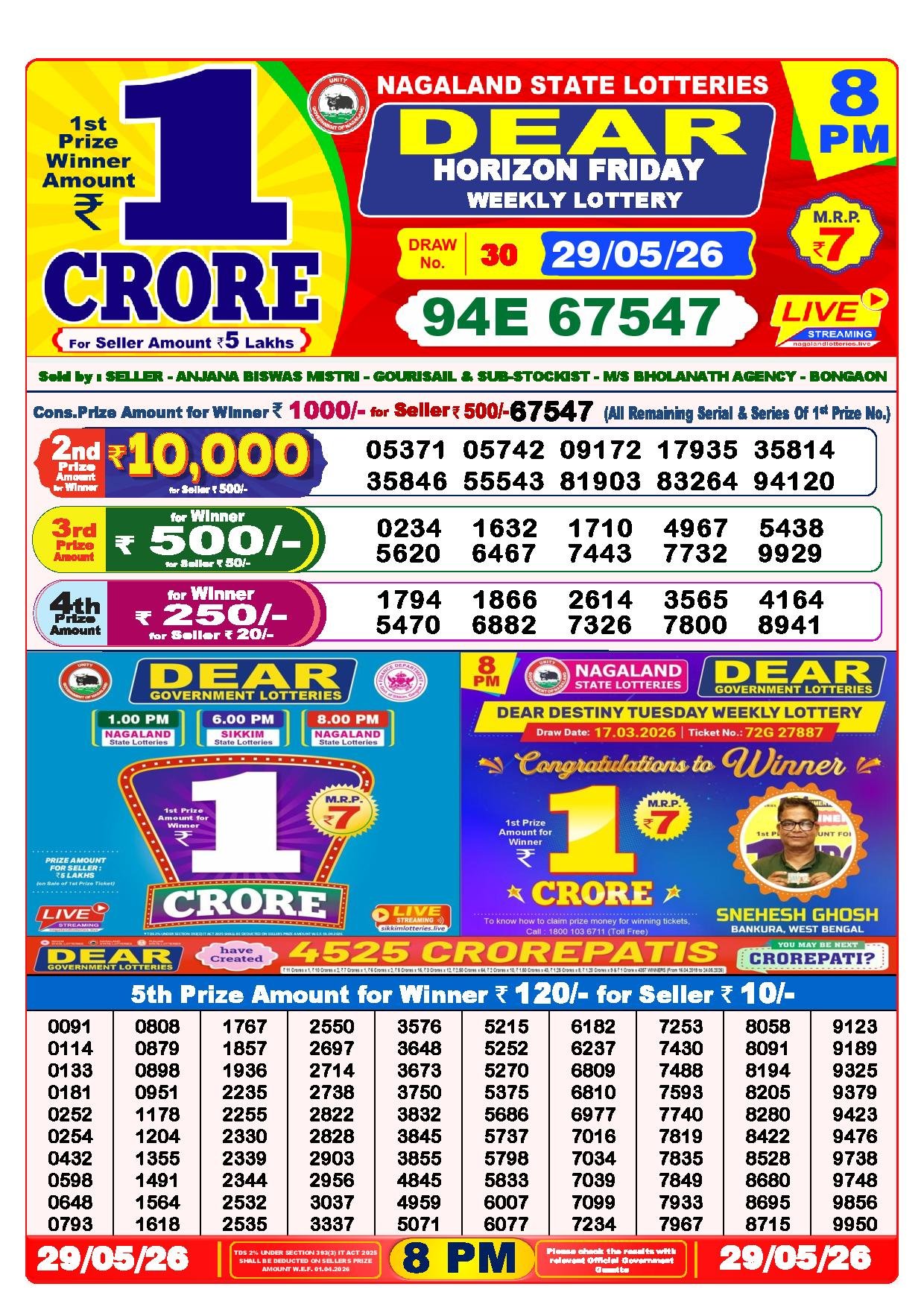 8 PM Result – 29 May 2026
